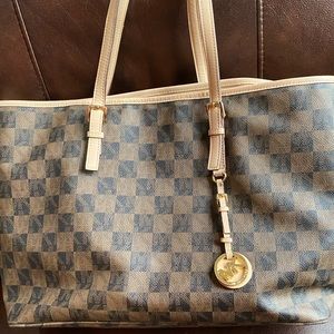 Michael Kors Brown Purse with MK Pattern